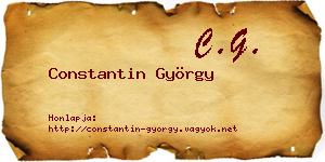 Constantin György névjegykártya